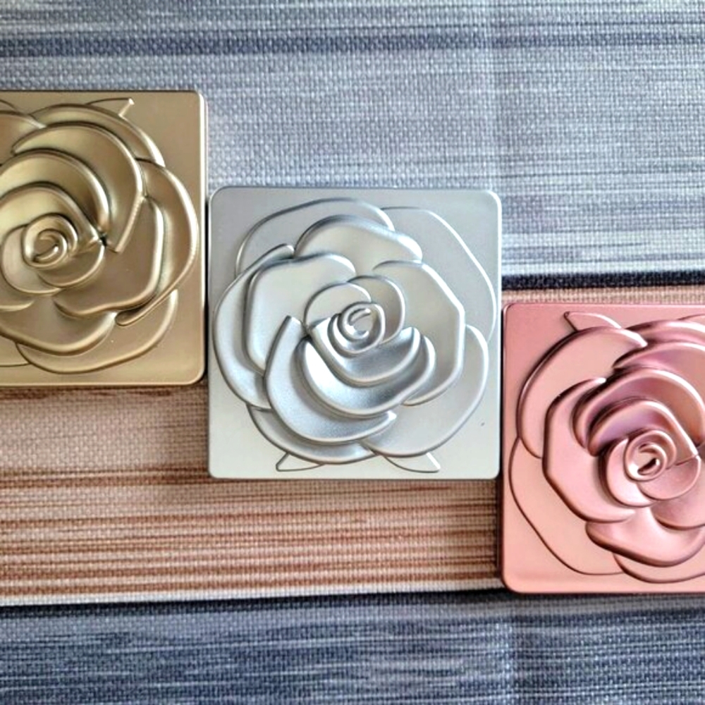 ๐นElegant Pink Rose Design Compact Pocket Makeup Mirror Normal & Magnifying - Picture 11 of 11